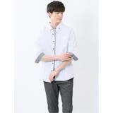 コットンリネン ボタンダウン7分袖シャツ | TAKA-Q MEN | 詳細画像1 