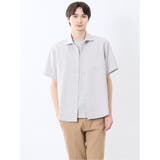 03ライトグレー | TechLinen カッタウェイ 半袖シャツ | TAKA-Q MEN
