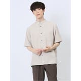 TechLinen バンドカラー半袖シャツ | TAKA-Q MEN | 詳細画像1 
