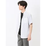 リネン混 楊柳 バンドカラー半袖シャツ | TAKA-Q MEN | 詳細画像2