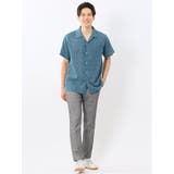 リネン混シャンブレー オープンカラー半袖シャツ | TAKA-Q MEN | 詳細画像29