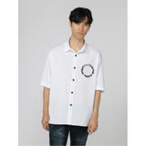 01白 | サークルデザイン レギュラーカラー 半袖BIGシャツ | TAKA-Q MEN