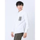 綿オックス ポケット切替 レギュラーカラー長袖シャツ | TAKA-Q MEN | 詳細画像2