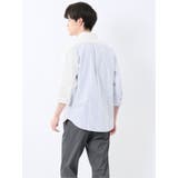 綿パナマ 配色 レギュラーカラー7分袖シャツ | TAKA-Q MEN | 詳細画像3