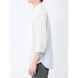 綿パナマ 配色 レギュラーカラー7分袖シャツ | TAKA-Q MEN | 詳細画像7