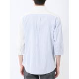 綿パナマ 配色 レギュラーカラー7分袖シャツ | TAKA-Q MEN | 詳細画像8