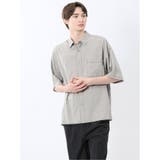 04グレー | タスランステッチ レギュラーカラー半袖シャツ | TAKA-Q MEN