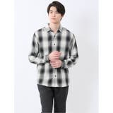 01白 | 【WEB限定】オンブレーチェック レギュラーカラー長袖シャツ | TAKA-Q MEN