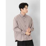 33ベージュ | レーヨン混 ネックレス付 長袖BIGシャツ | TAKA-Q MEN