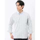 70青 | 綿混オックス ボタンダウン長袖シャツ | TAKA-Q MEN