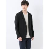 05黒 | ドットエア サッカーチェック 2ボタン シャツジャケット | TAKA-Q MEN