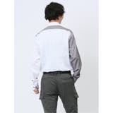 綿オックス×異素材切替 ボタンダウン長袖シャツ | TAKA-Q MEN | 詳細画像15 