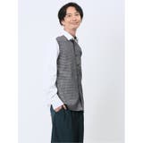 綿オックス×異素材切替 ショートワイドカラー長袖シャツ | TAKA-Q MEN | 詳細画像4 