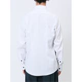 綿オックス×異素材切替 ショートワイドカラー長袖シャツ | TAKA-Q MEN | 詳細画像8 