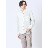 01白 | オックス×ピケ切替 ボタンダウン長袖シャツ | TAKA-Q MEN