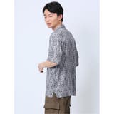レーヨン幾何学柄 オープンカラー半袖シャツ | TAKA-Q MEN | 詳細画像2