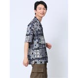 レーヨン幾何学柄 オープンカラー半袖シャツ | TAKA-Q MEN | 詳細画像40