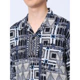 レーヨン幾何学柄 オープンカラー半袖シャツ | TAKA-Q MEN | 詳細画像45