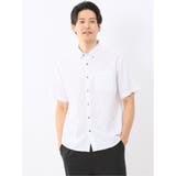 01白 | 綿100% ドビー ボタンダウン半袖シャツ | TAKA-Q MEN