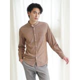 33ベージュ | コードレーン バンドカラー長袖シャツ | TAKA-Q MEN