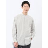 コットンタイプライター バンドカラー長袖シャツ | TAKA-Q MEN | 詳細画像1 
