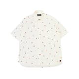 01白 | 【大きいサイズ】ポロ/POLO 綿リップルプリント ボタンダウン半袖シャツ | TAKA-Q MEN