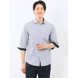 70青 | クールマックス サッカー ワイドカラー 7分袖 シャツ | TAKA-Q MEN