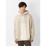 02アイボリー | コットンツイル バンドカラー 長袖オーバーシャツ | TAKA-Q MEN