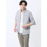ストレッチ プリント カッタウェイ 7分袖シャツ | TAKA-Q MEN | 詳細画像1