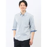 73サックス | ストレッチ ソラーロ レギュラーカラー 7分袖 シャツ | TAKA-Q MEN