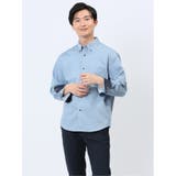 ストレッチ シャンブレー ボタンダウン長袖シャツ | TAKA-Q MEN | 詳細画像1 
