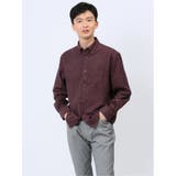 15ワイン | メランジ起毛 ボタンダウン長袖シャツ | TAKA-Q MEN