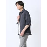 からみ織り フルジップ 7分袖シャツアウター | TAKA-Q MEN | 詳細画像2