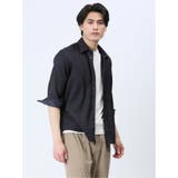 75紺 | DRY ワッフルチェック レギュラーカラー7分袖シャツ | TAKA-Q MEN