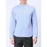 ストレッチストライプ柄 バンドカラー長袖シャツ | TAKA-Q MEN | 詳細画像16