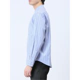 ストレッチストライプ柄 バンドカラー長袖シャツ | TAKA-Q MEN | 詳細画像17