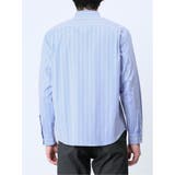 ストレッチストライプ柄 バンドカラー長袖シャツ | TAKA-Q MEN | 詳細画像18