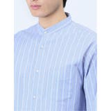 ストレッチストライプ柄 バンドカラー長袖シャツ | TAKA-Q MEN | 詳細画像19