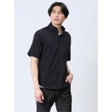 75紺 | ストレッチ ギンガムサッカー スタンドカラー半袖シャツ | TAKA-Q MEN