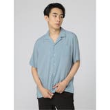70青 | オープンカラー 半袖ルーズシャツ | TAKA-Q MEN