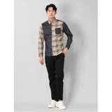 起毛チェック無地 クレイジーボタンダウン長袖シャツ | TAKA-Q MEN | 詳細画像35 