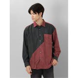 14ワイン | クレイジー切替 レギュラーカラー長袖シャツ | TAKA-Q MEN