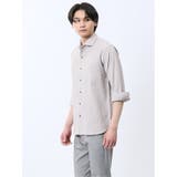 ふくれチェック カッタウェイカラー7分袖シャツ | TAKA-Q MEN | 詳細画像2