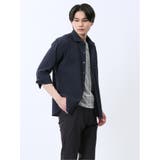 ふくれチェック カッタウェイカラー7分袖シャツ | TAKA-Q MEN | 詳細画像24