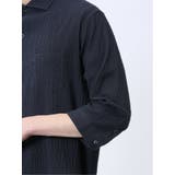 ふくれチェック カッタウェイカラー7分袖シャツ | TAKA-Q MEN | 詳細画像30