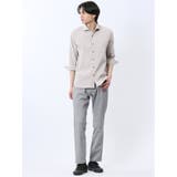 ふくれチェック カッタウェイカラー7分袖シャツ | TAKA-Q MEN | 詳細画像5