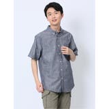 75紺 | 綿シャンブレー ボタンダウン半袖シャツ | TAKA-Q MEN