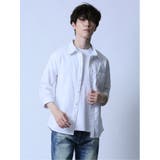 01白 | リネン混 レギュラーカラー7分袖シャツ | TAKA-Q MEN