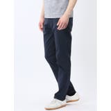 75紺 | クロスストレッチ+クール リネン混 スリムパンツ | TAKA-Q MEN