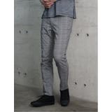 07白黒 | クロスストレッチ スリムパンツ グレンチェック | TAKA-Q MEN